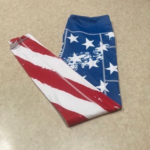 CVG leggings. Red/White/Blue. Size small